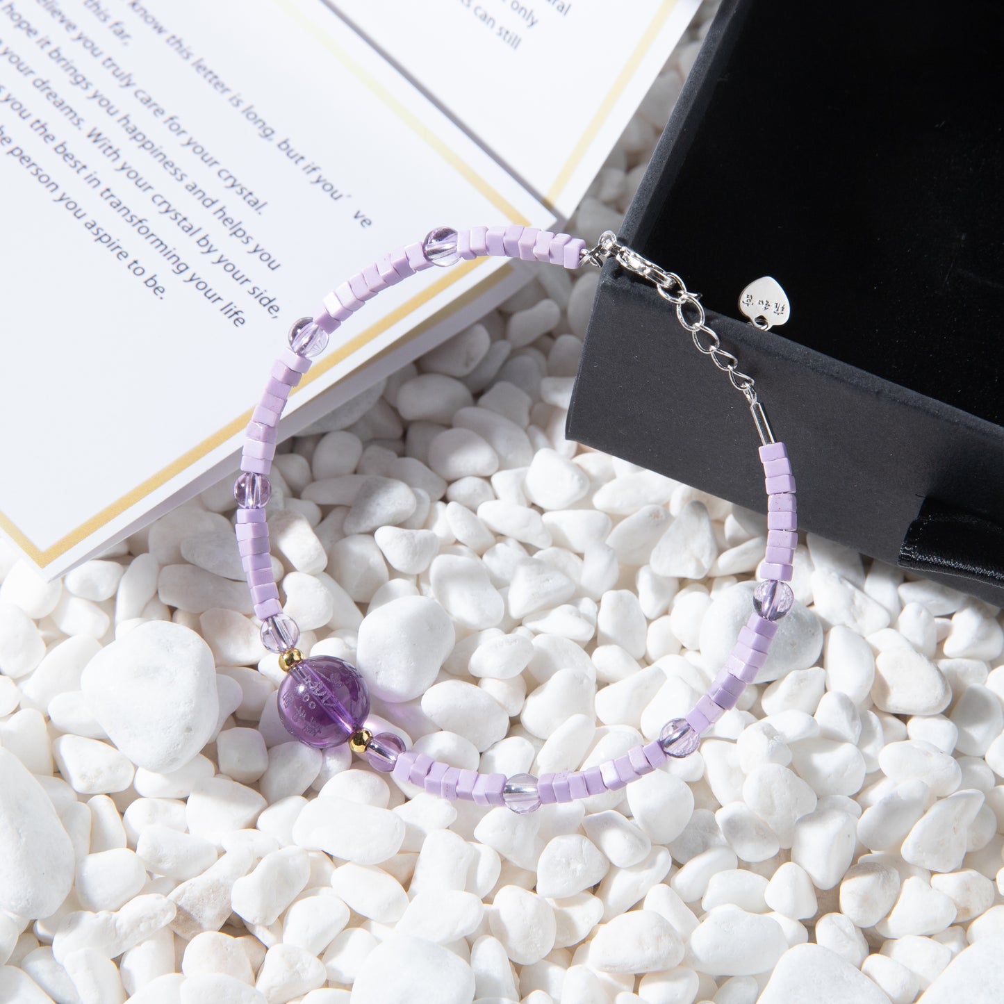 Purple amethyst, purple lepidolite and purple agate protective bracelet, enhancing efficiency and relieving anxiety.