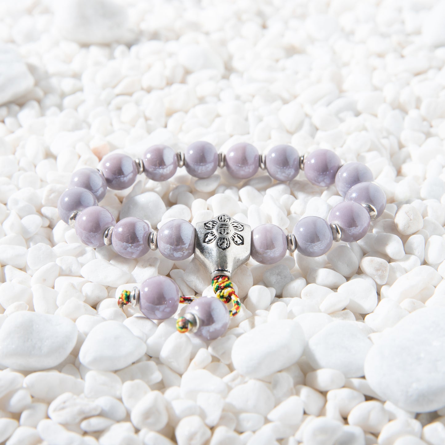 Lavender incense-ash porcelain bracelet，Enhance inspiration, Relieve anxiety, Attract wealth.