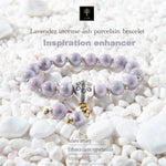 Lavender incense-ash porcelain bracelet，Enhance inspiration, Relieve anxiety, Attract wealth.